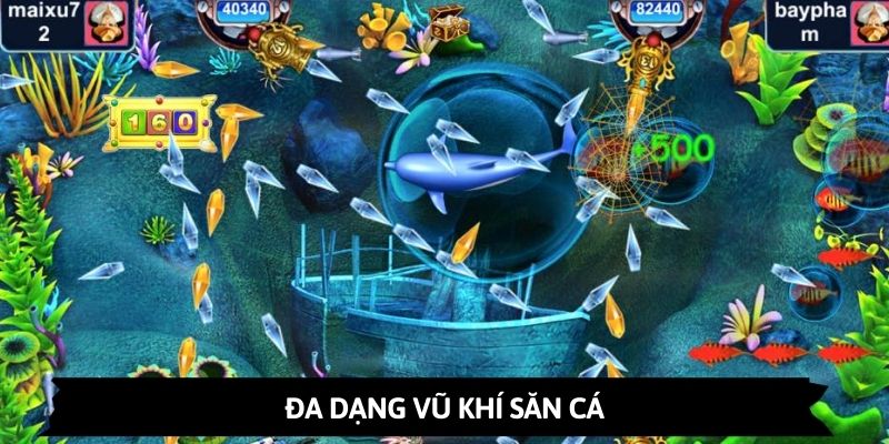 Ảnh minh họa: Nền tảng tích hợp đa dạng các vũ khí bắn cá hỗ trợ cho thành viên