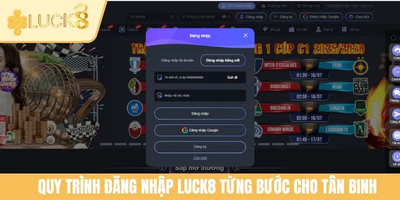 Quy trình đăng nhập LUCK8 từng bước cho tân binh