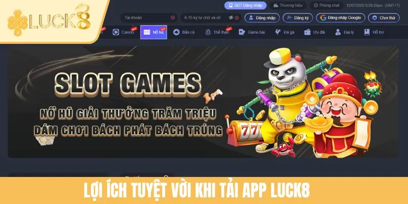 Lợi ích tuyệt vời khi tải app LUCK8